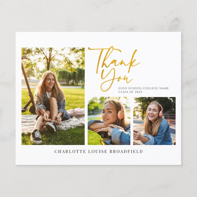 Graduation 2026 Modern Script Thank You Card (Front)