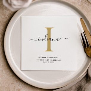 Graduation 2026 Monogram Name Script Grad Party Napkin