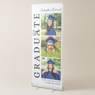 Graduation 2026 Photo Collage Elegant Retractable Banner