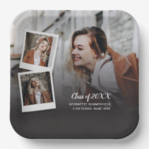 Graduation 2026 Photo Collage Grad Party Paper Plate
