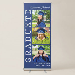 Graduation 2026 Photo Collage Red and White Retractable Banner