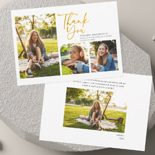 Graduation 2026 Photo Collage Script Graduate Thank You Card