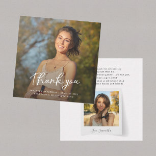 Graduation 2026 Photo Modern Grad Thank You Card