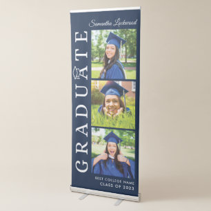 Graduation 2026 Photos Black and White Retractable Banner
