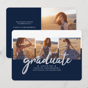 Graduation 2026 Photos Navy Blue Announcement