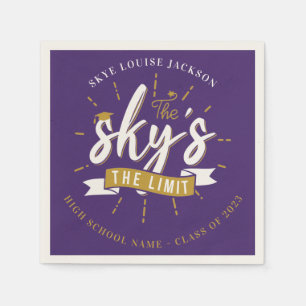 Graduation 2026 Purple Sky is the Limit Grad Party Napkin
