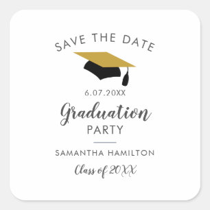 Graduation 2026 Save the Date Graduate Party Square Sticker