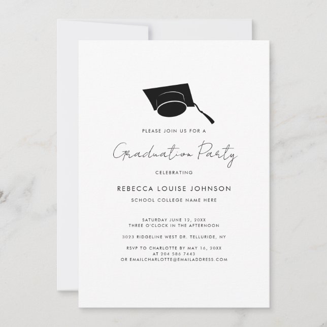 Graduation 2026 Script Elegant Grad Party Invitation (Front)