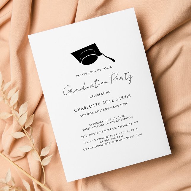 Graduation 2026 Script Elegant Grad Party Invitation (Graduation Party Minimalist Script Invitation)