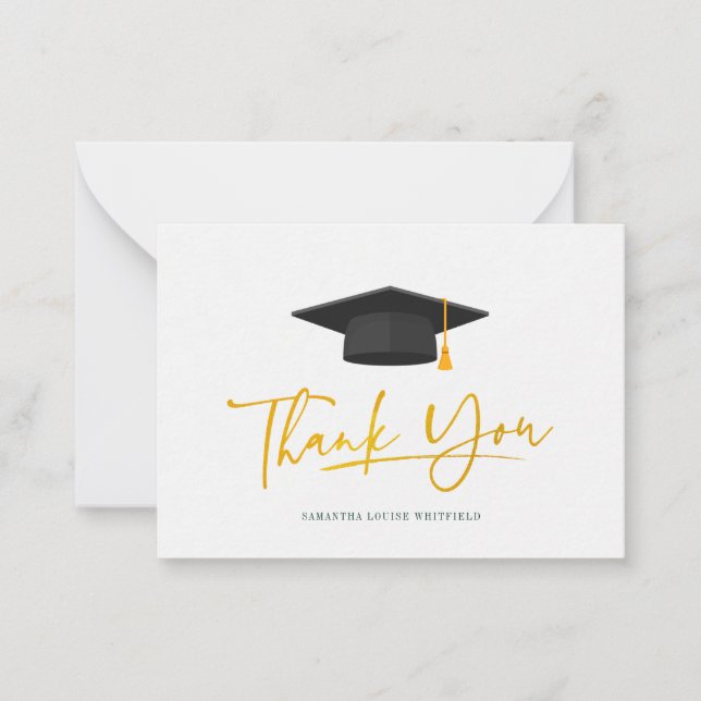 Graduation 2026 Script Grad Thank You Card (Front)