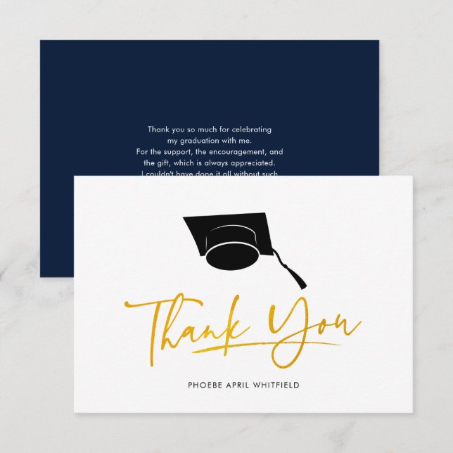 Graduation 2026 Script Grad Thank You Card (Front/Back)