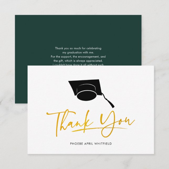 Graduation 2026 Script Grad Thank You Card (Front/Back)