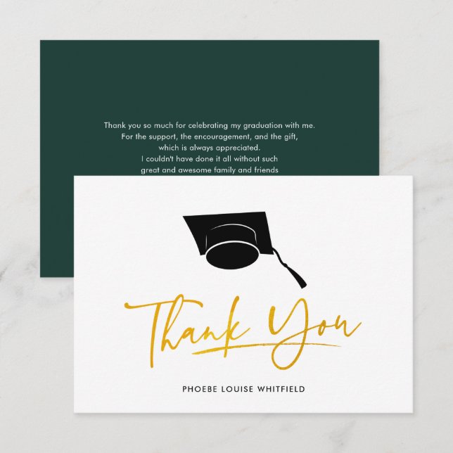 Graduation 2026 Script Grad Thank You Card (Front/Back)