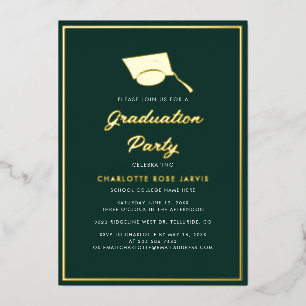 Graduation 2026 Script Green Photo Party Gold