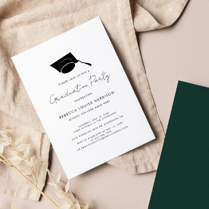 Graduation 2026 Script Green Simple Grad Party Invitation