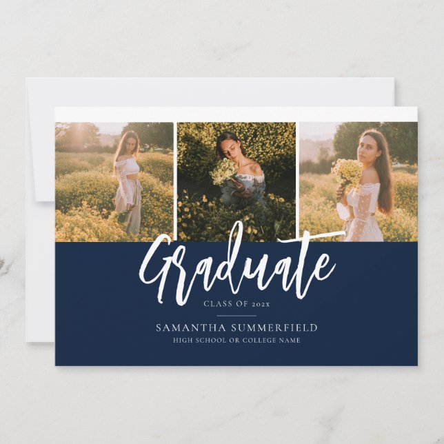 Graduation 2026 Script Photos Elegant Announcement (Front)