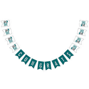 Graduation 2026 Teal and Black  Bunting