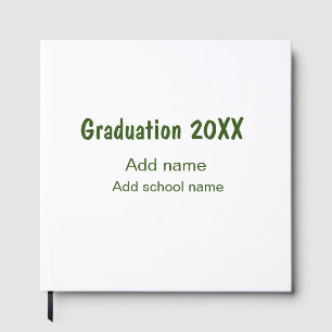 Graduation 20XX add year name school green modern Guest Book