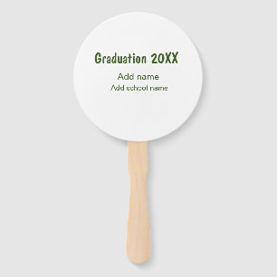 Graduation 20XX add year name school green modern  Hand Fan