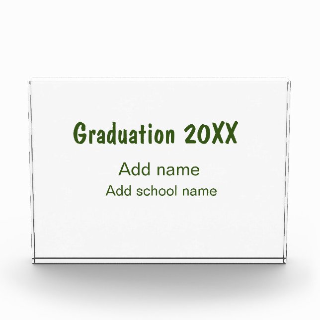 Graduation 20XX add year name school green modern  Photo Block (Front)