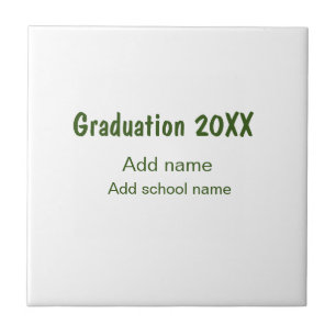 Graduation 20XX add year name school green modern Tile
