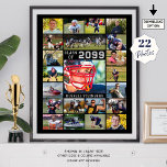 Graduation 22 Photo Class Year Custom Colours Poster<br><div class="desc">Celebrate your graduate with a custom colour photo memory display poster print at their graduation party, senior night or as a commemorative keepsake utilising this easy-to-upload photo collage template with 22 rectangle pictures in your choice of colours. OPTIONS: The sample is shown in a 16x20" size on Value Paper (Matte);...</div>