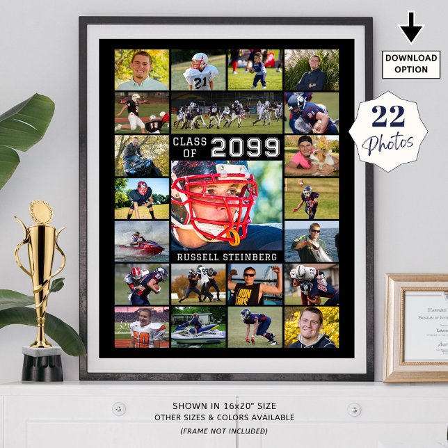 Graduation 22 Photo Class Year Custom Colours Poster (Creator Uploaded)