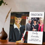 Graduation 2 Photo Collage Personalised Plaque<br><div class="desc">Modern graduation photo gift. The photo template is set up for you to add 2 of your graduation photos and you can also personalise with your name, class year and the name of your school. Your pictures are displayed as 1x portrait and 1x landscape, the latter being offset to slightly...</div>
