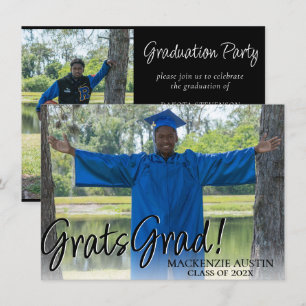 Graduation 2 Photo   Sophisticated Gold Keepsake Invitation