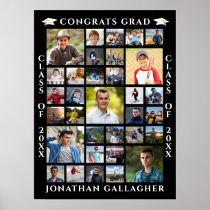 Graduation 33 Photo Collage Your Color Poster