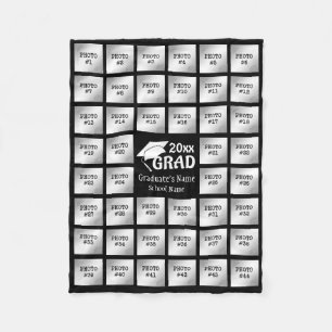 Graduation 44 Photo Collage (for Dark Background) Fleece Blanket