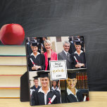 Graduation 4 Photo Collage Gold Graduate Plaque<br><div class="desc">Graduation keepsake photo gift. The photo template is set up for you to add 4 of your graduation photos or favourite memories of your study years. Your photos are displayed as a simple grid style photo collage and square / instagram pictures will be the easiest to work with. The centre...</div>