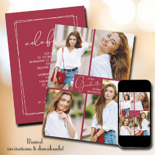 Graduation 4 Photo Collage Party Invitation