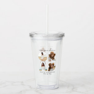 Graduation 4 photo modern personalised simple acrylic tumbler