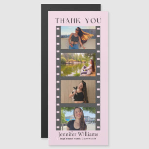 graduation 4 photos booth thank you pink magnet