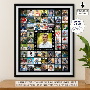 Graduation 55 Photo Collage Personalised Poster