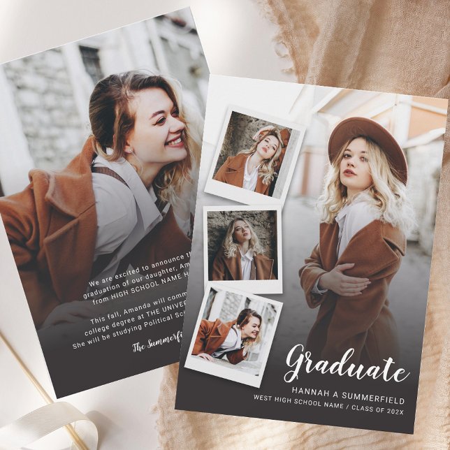 Graduation 5 Photos Modern Grad 2025 Announcement (Graduation 5 Photos Modern Grad 2025 Announcement)