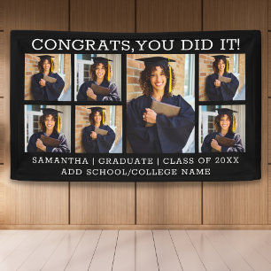 Graduation 7 Photo Collage Congrats Grad 2026  Banner