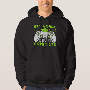 Graduation 8th Grade Level Complete Graduate Boy Hoodie