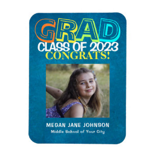Graduation 8th grade middle school grad photo magnet