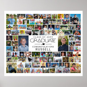 Graduation 94 Photo Collage Memory Display Poster