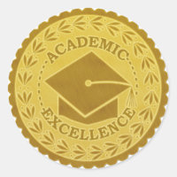 Graduation Academic Excellence Faux Gold Seal