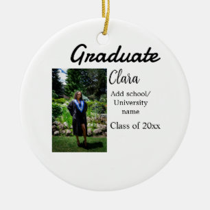 Graduation add name class of 20xx congrats add pho ceramic tree decoration