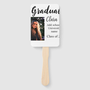 Graduation add name class of 20xx congrats add pho hand fan