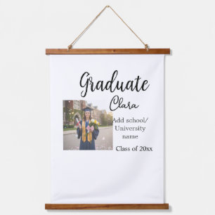 Graduation add name class of 20xx congrats add pho hanging tapestry