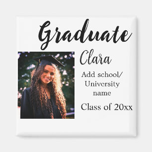 Graduation add name class of 20xx congrats add pho magnet