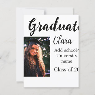 Graduation add name class of 20xx congrats add pho postcard