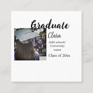 Graduation add name class of 20xx congrats add pho square business card