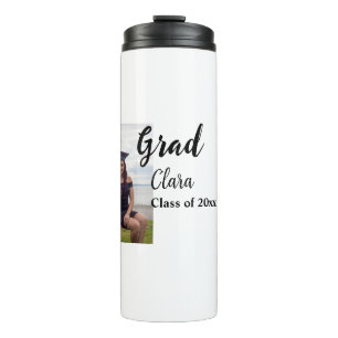 Graduation add name class of 20xx congrats add pho thermal tumbler