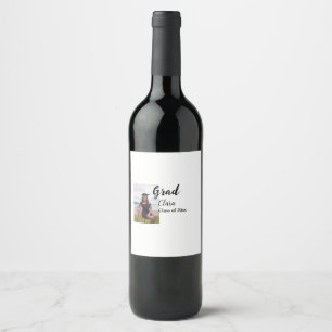 Graduation add name class of 20xx congrats add pho wine label